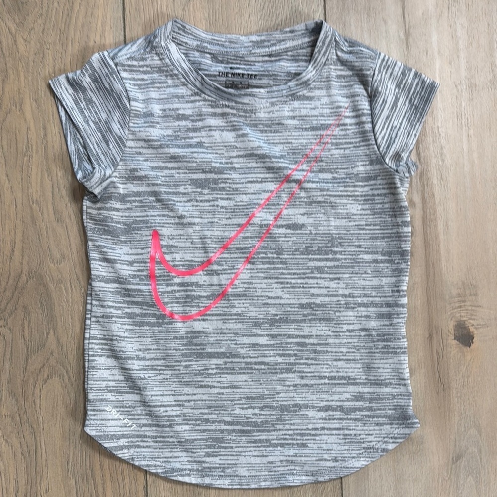 Nike Kids Gray and Pink Dri-Fit Shirt